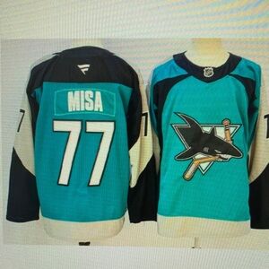 Michael Misa Teal Stitched Jersey🖤